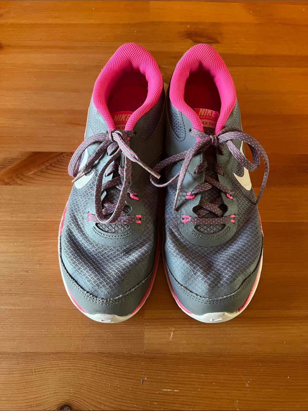 Nike Women’s Gray and Hot Pink Mesh Sneakers